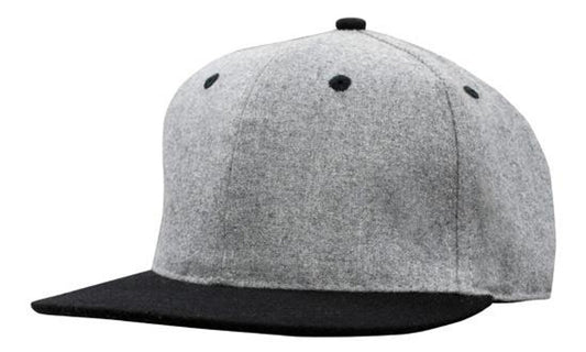 Headwear Grey Marle Flannel With Snap Back Pro Styling (4135)-Clearance