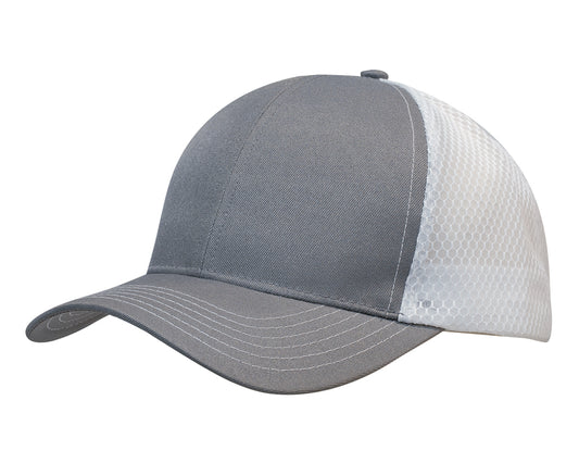 Headwear Breathable Poly Twill Cap With Honeycomb Mesh (3972)