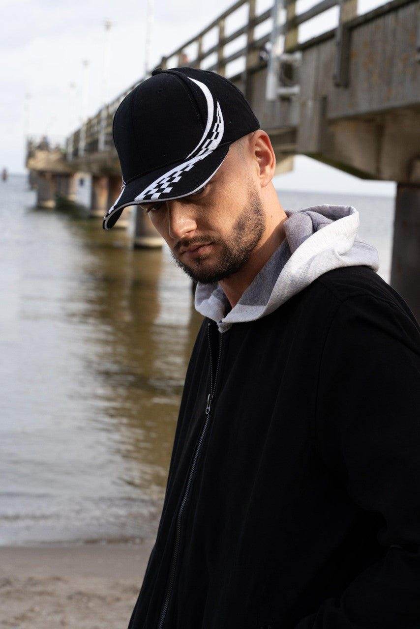 Headwear Brushed Heavy Cotton With Swirling Checks & Sandwich Cap (4076)-Clearance