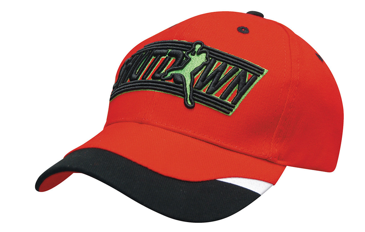 Headwear Brushed Heavy Cotton With Peak Inserts & Printed Trim (4125)-Clearance