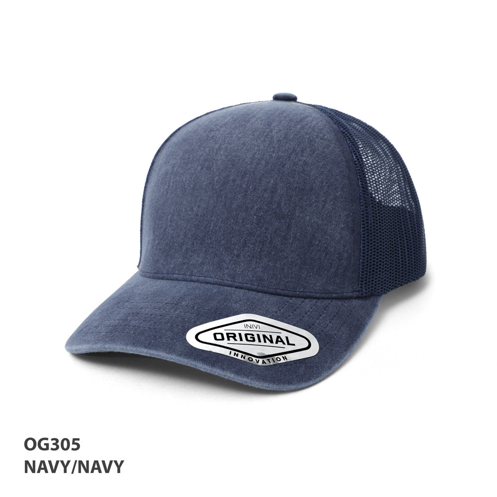 Grace Collection Seamless Front Washed Mesh Cap (OG305)