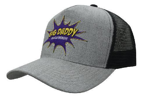 Headwear Grey Marle American Twill With Mesh Back Cap (3821)