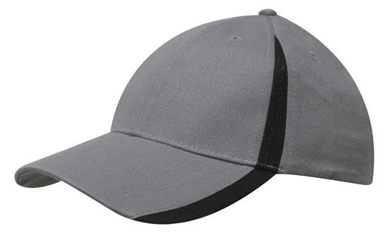 Headwear-Headwear Brushed Heavy Cotton with Inserts on the Peak & Crown-Charcoal/Black / Free Size-Uniform Wholesalers - 9