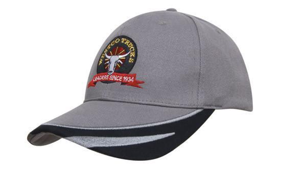 Headwear-Headwear Brushed Heavy Cotton with Peak Trim Embroidered--Uniform Wholesalers - 1