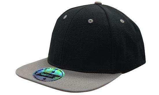 Headwear-Headwear Premium American Twill with Snap 59 Styling - Two Tone Cap-Black/Charcoal / Free Size-Uniform Wholesalers - 2