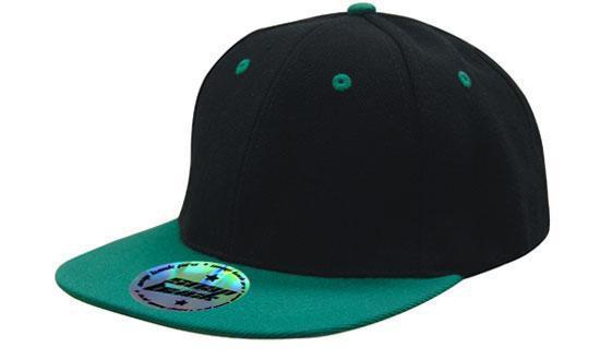 Headwear-Headwear Premium American Twill with Snap 59 Styling - Two Tone Cap-Black/Emerald / Free Size-Uniform Wholesalers - 3