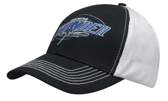 Headwear-Headwear Chino Twill with Hi Tech Mesh Back--Uniform Wholesalers - 1
