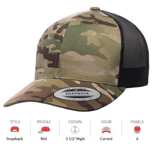 YUPOONG Camo Retro Trucker Multicam - (6606MC) ( CAMO)