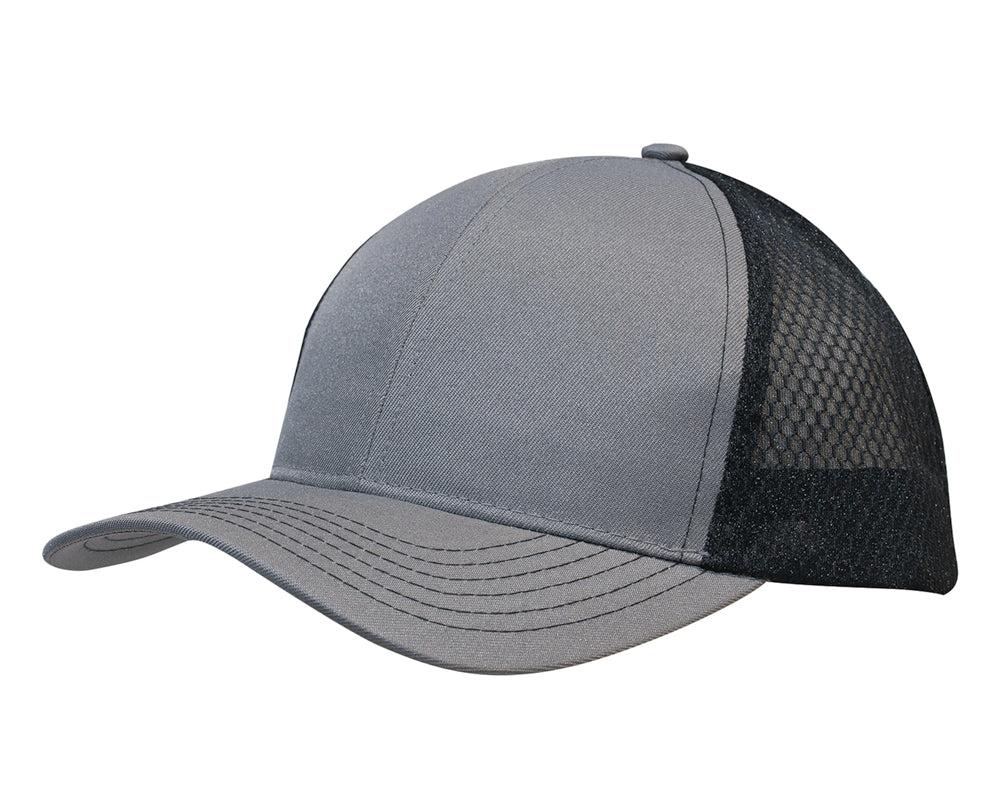 Headwear Breathable Poly Twill Cap With Honeycomb Mesh (3972)
