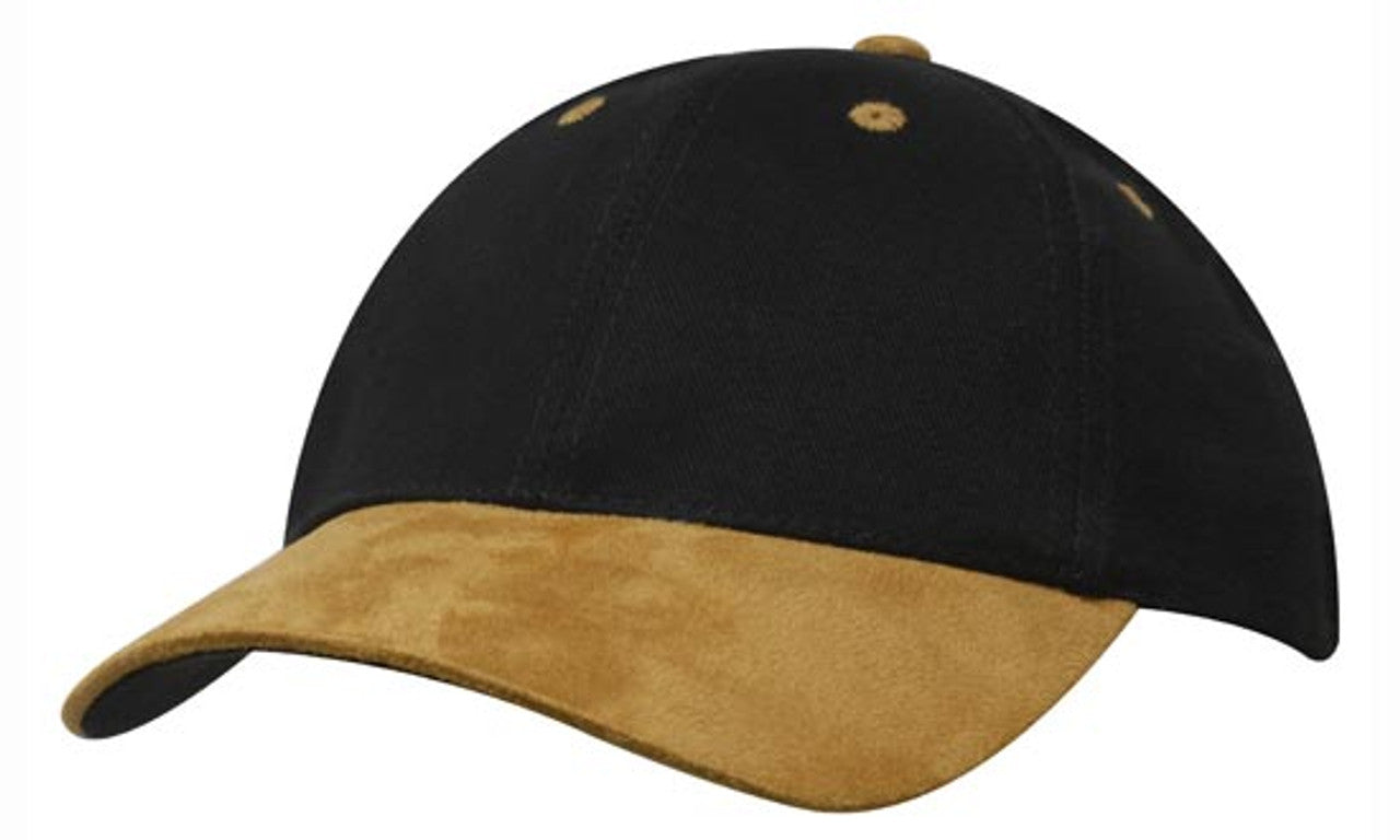 Headwear Brushed Heavy Cotton With Suede Peak Cap (4200)