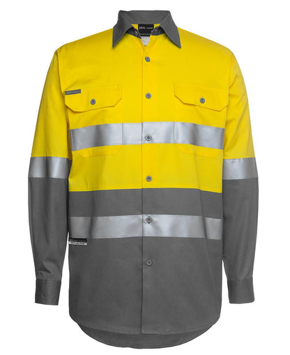 Jb's Hi Vis Long Sleeve (D+N) 150g Work Shirt - Adults (6DNWL)