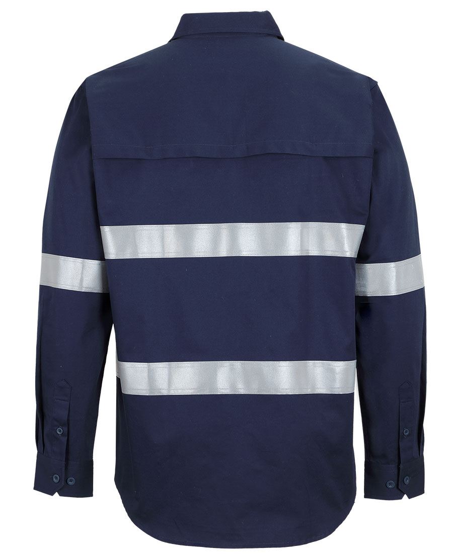JB'S Hi Vis Close Front L/S 150G Work Shirt Reflective Tape (6HWCT)