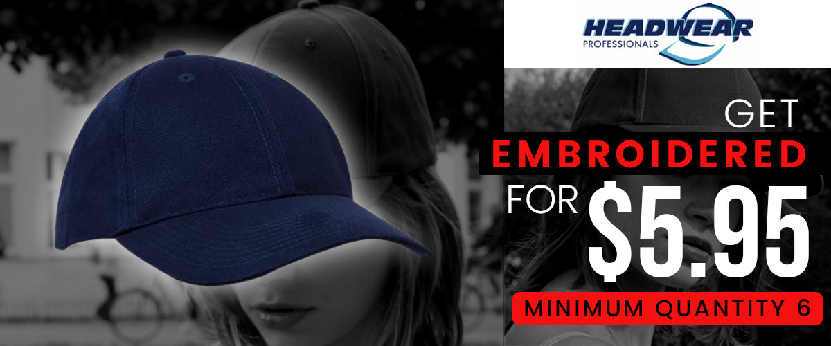 embroidered flexfit hats no minimum
