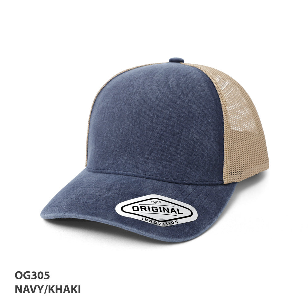 Grace Collection Seamless Front Washed Mesh Cap (OG305)