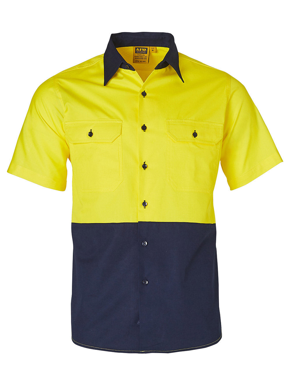 Winning Spirit Hi-Vis Two Tone Cool-Breeze Short Sleeve Cotton Work Shirt (SW57)