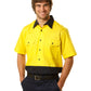 Winning Spirit Hi-Vis Two Tone Cool-Breeze Short Sleeve Cotton Work Shirt (SW57)