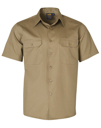 Winning Spirit Cotton Drill Short Sleeve Work Shirt (WT03)