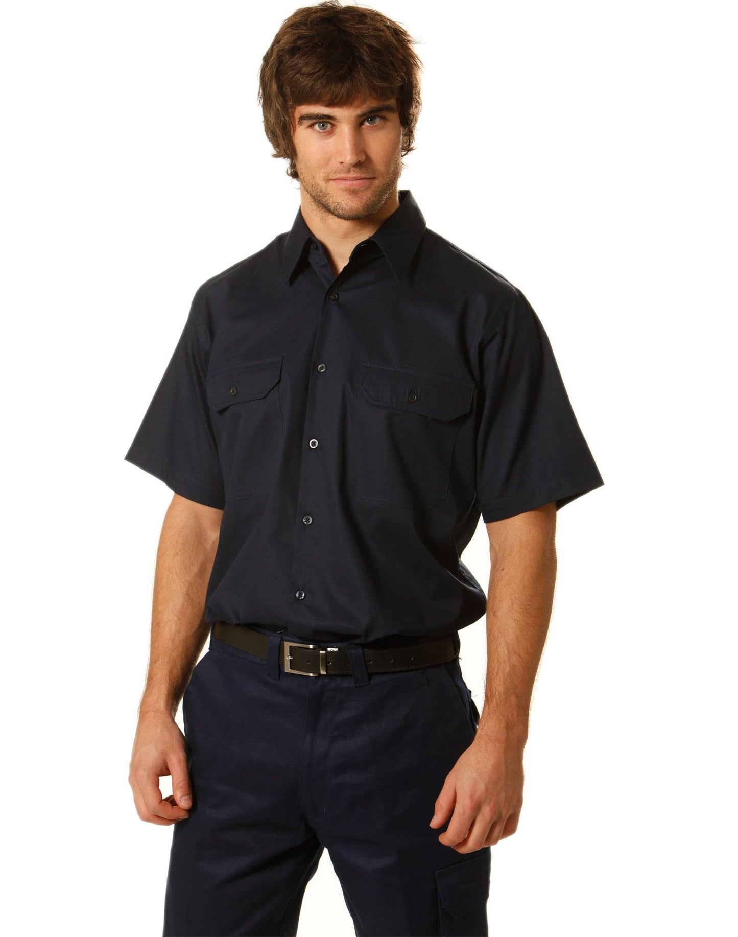 Winning Spirit Cotton Drill Short Sleeve Work Shirt (WT03)