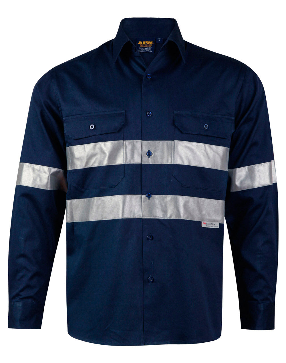 Winning Spirit Hi Vis Cotton Drill Long Sleeve Work Shirt (WT04HV)