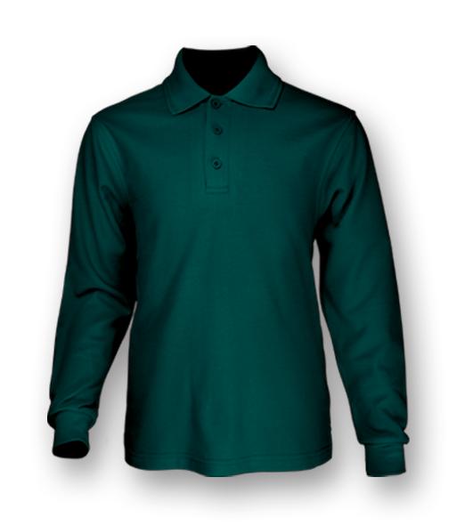 Bocini Plain Colour Poly Face Cotton Backing L/S Polo (CP1604)