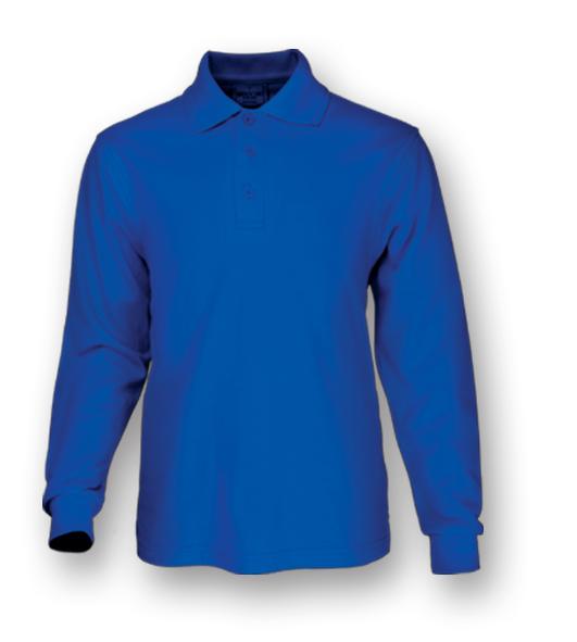 Bocini Plain Colour Poly Face Cotton Backing L/S Polo (CP1604)