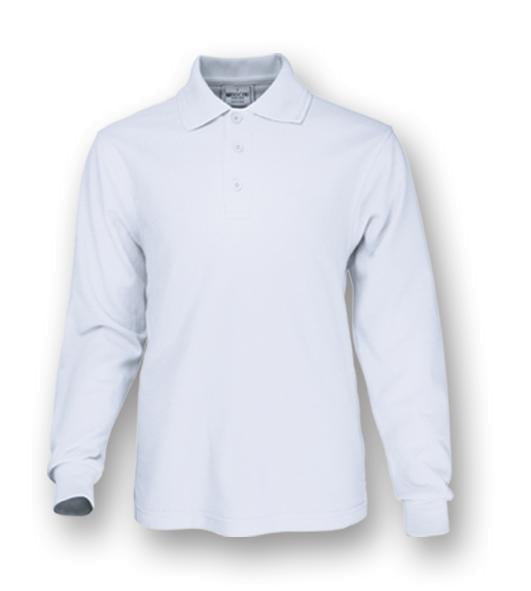 Bocini Plain Colour Poly Face Cotton Backing L/S Polo (CP1604)