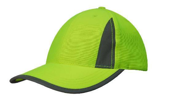 Headwear-Headwear Luminescent Safety Cap with Reflective Inserts and Trim-Green/Silver / Free Size-Uniform Wholesalers - 2