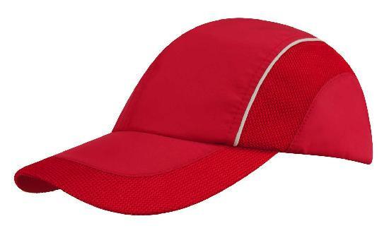 Headwear-Headwear Spring Woven Fabric with Mesh to Side Panels and Peak-Red/White / Free Size-Uniform Wholesalers - 5