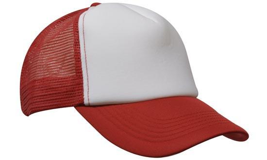 Headwear-Headwear Truckers Mesh Cap-White/Red / Free Size-Uniform Wholesalers - 12