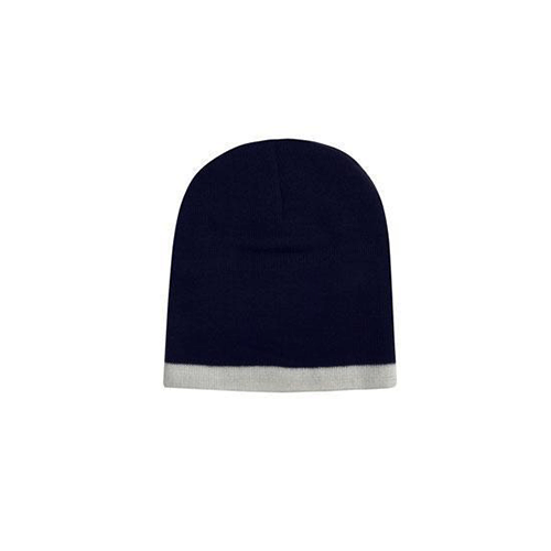 Headwear Roll Down Two Tone Acrylic Beanie - Toque Hat (4188)