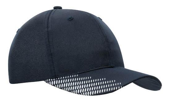 Headwear-Headwear Breathable Poly Twill with Peak Flash Print-Navy/White / Free Size-Uniform Wholesalers - 9
