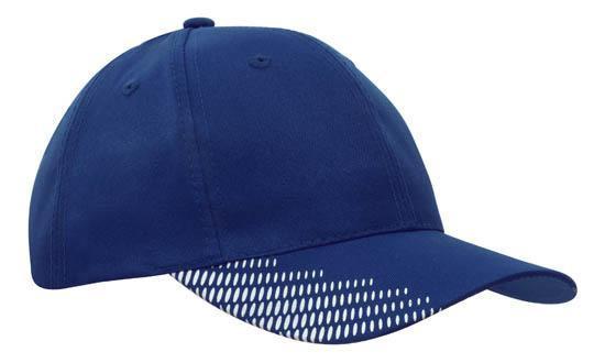 Headwear-Headwear Breathable Poly Twill with Peak Flash Print-Royal/White / Free Size-Uniform Wholesalers - 10