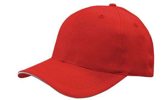 Headwear-Headwear Breathable Poly Twill with Sandwich Trim Cap-Red/White / Free Size-Uniform Wholesalers - 6