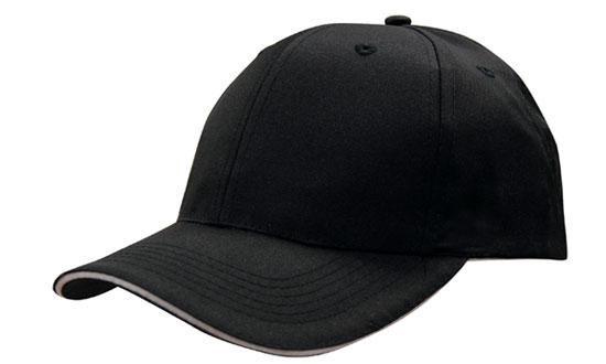 Headwear-Headwear Breathable Poly Twill with Sandwich Trim Cap-Black/White / Free Size-Uniform Wholesalers - 4