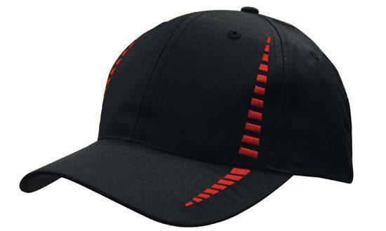 Headwear-Headwear Breathable Poly Twill with Small Check Patterning Cap-Black/Red / Free Size-Uniform Wholesalers - 3