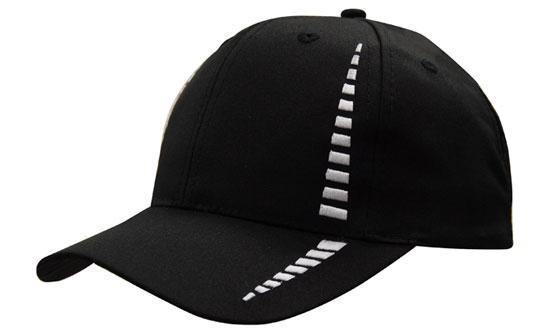 Headwear-Headwear Breathable Poly Twill with Small Check Patterning Cap-Black/White / Free Size-Uniform Wholesalers - 4