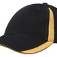 Headwear-Headwear  Brushed Heavy Cotton with Inserts on the Peak & Crown-Black/Gold / Free Size-Uniform Wholesalers - 2