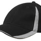 Headwear-Headwear  Brushed Heavy Cotton with Inserts on the Peak & Crown-Black/Grey / Free Size-Uniform Wholesalers - 3