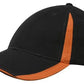 Headwear-Headwear  Brushed Heavy Cotton with Inserts on the Peak & Crown-Black/Orange / Free Size-Uniform Wholesalers - 4