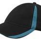 Headwear-Headwear  Brushed Heavy Cotton with Inserts on the Peak & Crown-Black/Teal / Free Size-Uniform Wholesalers - 6