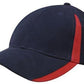 Headwear-Headwear  Brushed Heavy Cotton with Inserts on the Peak & Crown-Navy/Red / Free Size-Uniform Wholesalers - 12