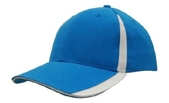 Headwear-Headwear  Brushed Heavy Cotton with Inserts on the Peak & Crown-Cyan/White / Free Size-Uniform Wholesalers - 10