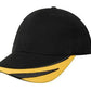 Headwear-Headwear Brushed Heavy Cotton with Peak Trim Embroidered-Black/Gold / Free Size-Uniform Wholesalers - 2
