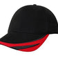 Headwear-Headwear Brushed Heavy Cotton with Peak Trim Embroidered-Black/Red / Free Size-Uniform Wholesalers - 3