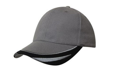 Headwear-Headwear Brushed Heavy Cotton with Peak Trim Embroidered-Charcoal/Black / Free Size-Uniform Wholesalers - 6