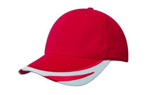 Headwear-Headwear Brushed Heavy Cotton with Peak Trim Embroidered-Red/White / Free Size-Uniform Wholesalers - 11