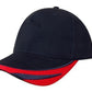 Headwear-Headwear Brushed Heavy Cotton with Peak Trim Embroidered-Navy/Red / Free Size-Uniform Wholesalers - 8