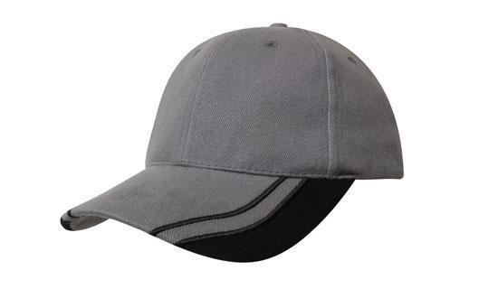Headwear-Headwear Brushed Heavy Cotton with Curved Peak Inserts-Charcoal/Black / Free Size-Uniform Wholesalers - 6