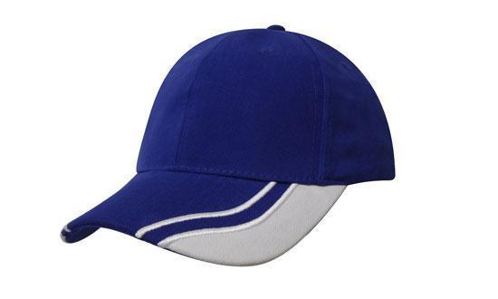 Headwear-Headwear Brushed Heavy Cotton with Curved Peak Inserts-Royal/White / Free Size-Uniform Wholesalers - 11