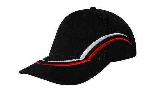 Headwear-Headwear Brushed Heavy Cotton with Curved Embroidery on Crown and Peak-Black/White/Red / Free Size-Uniform Wholesalers - 4